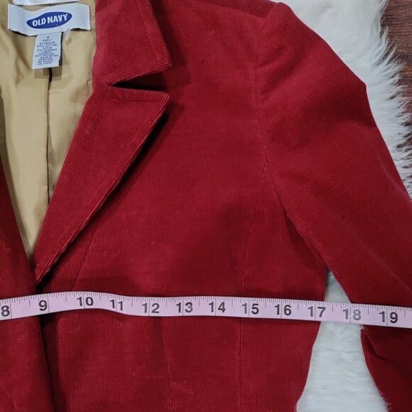 Vintage Old Navy Stretch Cordoury  Red One Button Blazer - Picture 7 of 11